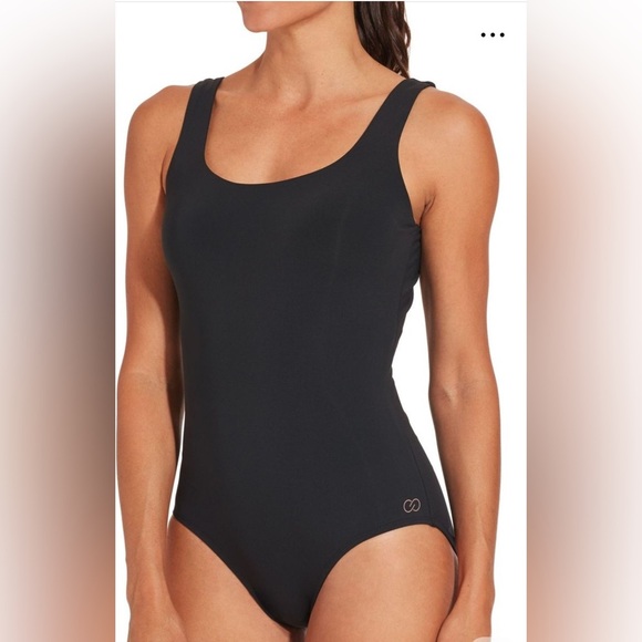 Calia Black Crisscross Back One Piece Swimsuit Size 14 - Picture 2 of 7